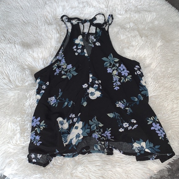 TIE BACK HOLLISTER FLOWY FLORAL TANK TOP🌸 xs - Picture 2 of 4